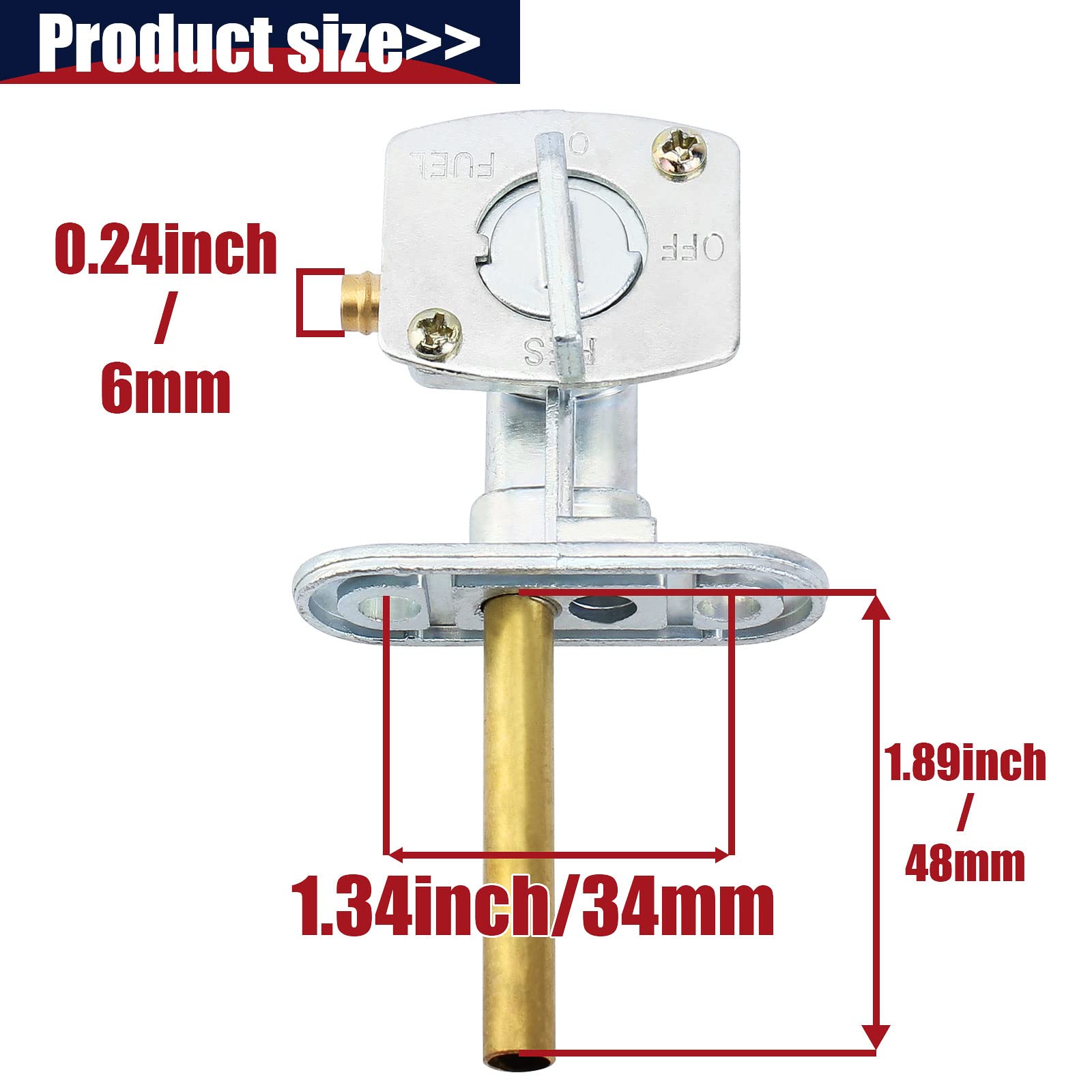 Qazaky Fuel Petcock Valve Switch Compatible With Yamaha Warrior 350 Wolverine Yfm350 Raptor 660 50 Yfm660 Banshee Yfz350 Moto-4 Grizzly Yfm 600 450 400 225 125 80 Champ Rt 100 V-Star Xvs 650 1100 Yt60
